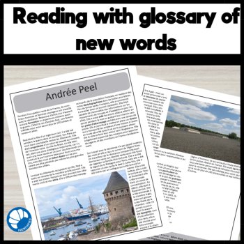 French Reading Comprehension Activity on Andrée Peel and WWII Resistance, image 2