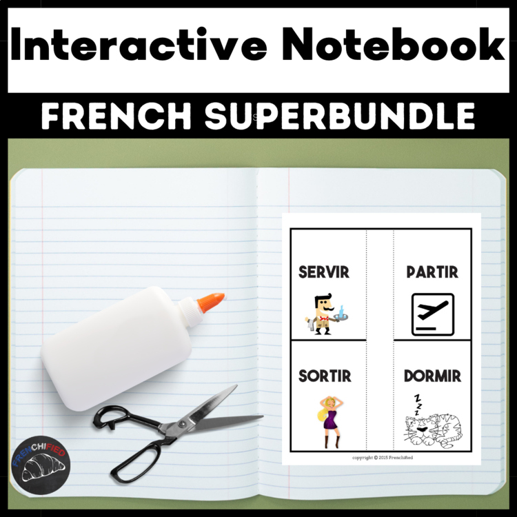 French vocabulary & grammar interactive notebooks foldable verbes grammaire
