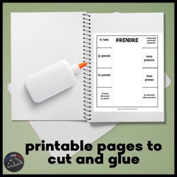 French vocabulary & grammar interactive notebooks foldable verbes grammaire, image 2
