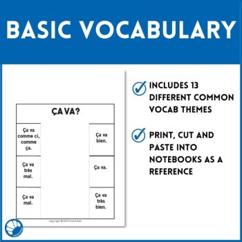 French Interactive Notebook Vocabulary Foldables and Printable Flip Book, image 3