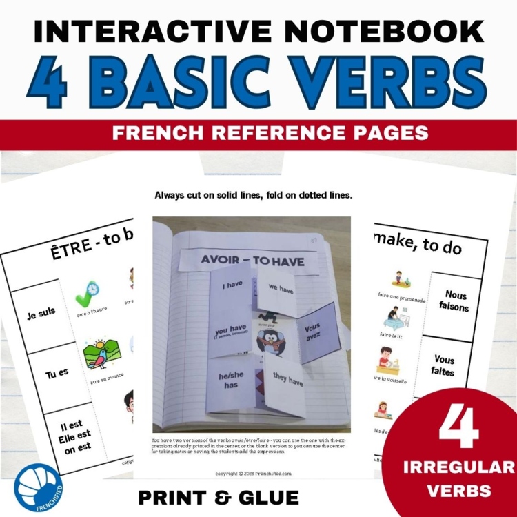 French Irregular Verb Foldables | Être Avoir Aller Faire Present Tense