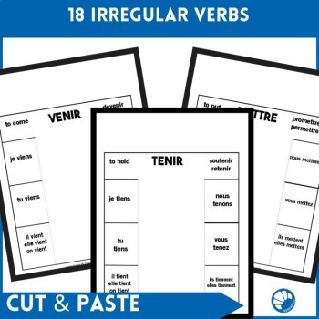 French conjugation Interactive notebook printable pages irregular verbs, image 2