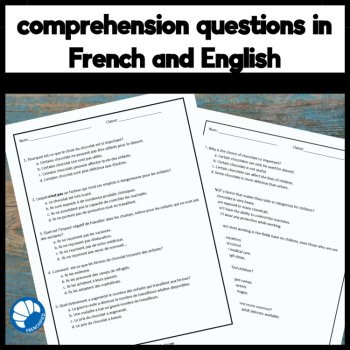 French Reading Passage: Chocolate Controversy Comprehension Activity, image 3