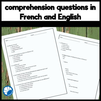 STEM in French reading Compréhension de Lecture Le Piton de la Fournaise volcano, image 3