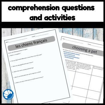 French Pets Les Animaux de Compagnie Reading Comprehension Unit, image 3