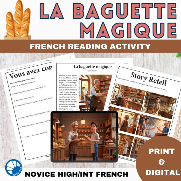French Reading Comprehension | La Baguette Short Story & French Culture