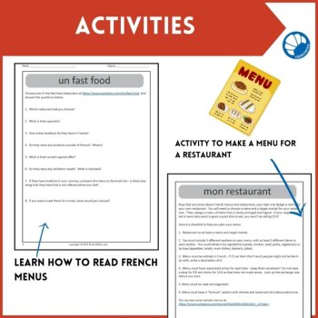 French reading comprehension French food vocabulary activities and culture, image 3