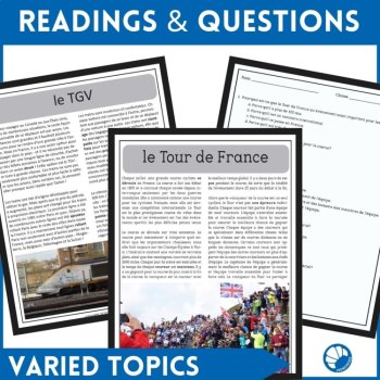 French Topics for French 4 | 5 Reading Comprehension Activities for AP French, image 2
