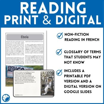 French science reading comprehension activity & questions Ebola, image 3