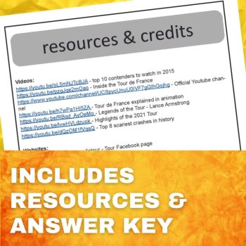 Tour de France Reading Comprehension French Language Activity and Questions, image 4