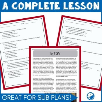 French Reading Comprehension Activity About the TGV Train in France, image 4