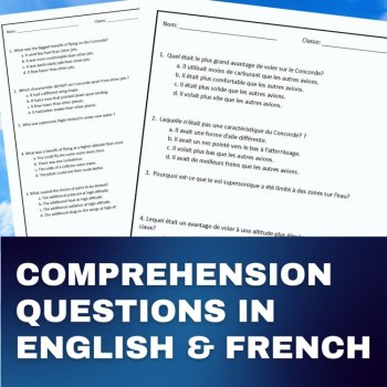 STEM in French reading comprehension activity and questions The Concorde, image 3