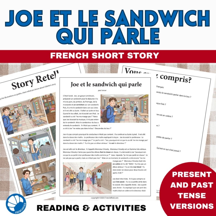 French reading Comprehension short story present and past tense