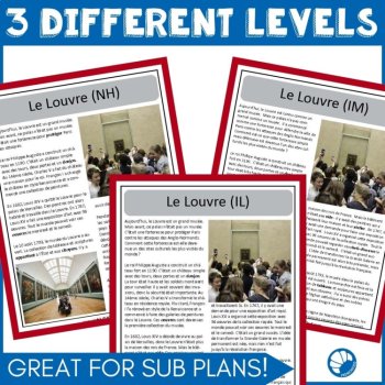 French Reading Comprehension Activity Louvre Museum Paris Culture Worksheet, image 3