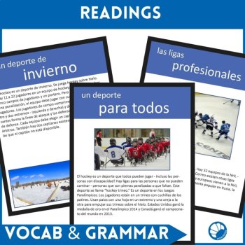 Spanish reading comprehension & activities el Hockey Spanish sports, image 2