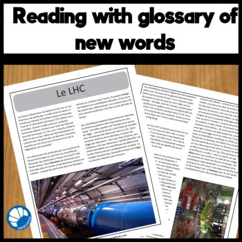 French science reading comprehension activity & questions Large Hadron Collider, image 2
