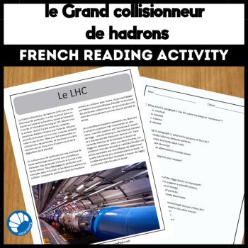 French science reading comprehension activity & questions Large Hadron Collider, image 4