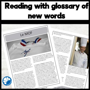 Intermediate French reading Comprehension and answers Le MOF, image 2