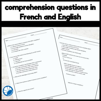 Intermediate French reading Comprehension and answers Le MOF, image 3