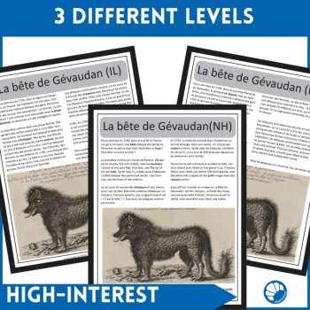 Intermediate French reading comprehension and answers Beast of Gevaudan, image 2