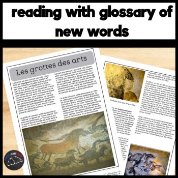 French Reading Comprehension activity Prehistoric Art Cave Paintings Lascaux, image 2