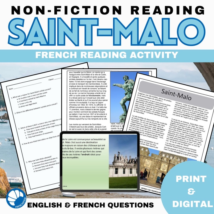French Reading Comprehension Core French Activities Pirates of Saint-Malo