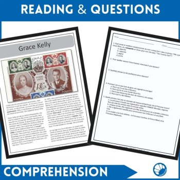 French Reading Comprehension Biography of Princess Grace of Monaco, image 2