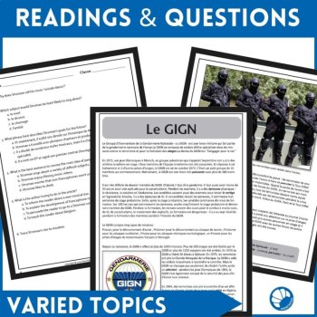 French Reading Comprehension and answers Bundle 5 Nonfiction Reading Activities, image 2