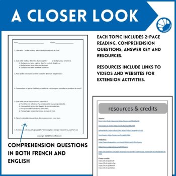 French Reading Comprehension and answers Bundle 5 Nonfiction Reading Activities, image 4