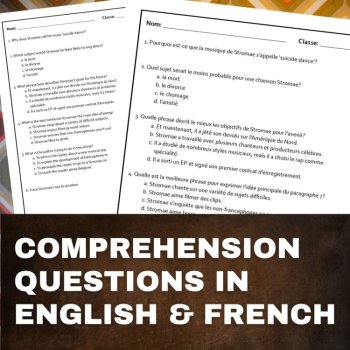 French reading comprehension activity culture musique sub plans STROMAE, image 3
