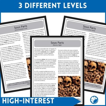French reading comprehension and answers Sous Paris Under Paris Catacombs, image 2