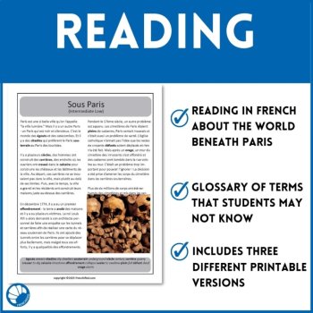 French reading comprehension and answers Sous Paris Under Paris Catacombs, image 3