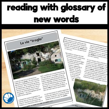 French reading comprehension activity and answers cave homes French houses, image 2