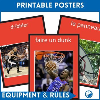 Basketball French sports reading comprehension & activity unit worksheets, image 3