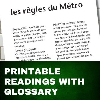 Paris Metro French culture transportation unit vocabulary reading activities, image 2