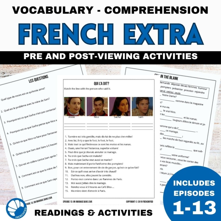 Extra French Listening Comprehension Worksheets & Activities | Episodes 1-13