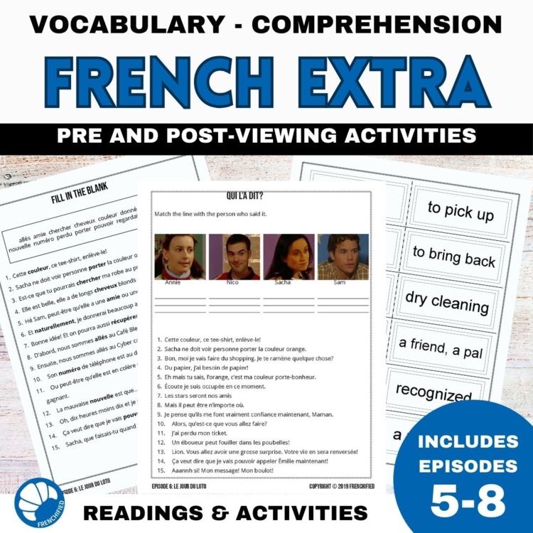 French Extra Episodes 5-8 Listening Comprehension Worksheets