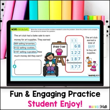 3 Digit Addition with Regrouping Word Problems #6 - Google Slides, image 4