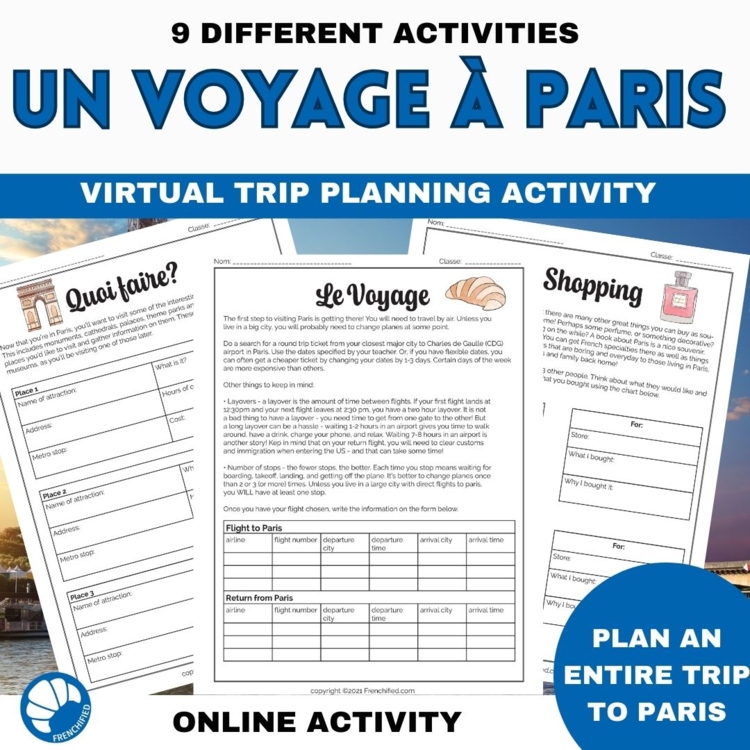 Plan a Trip to Paris Project travel project French culture vacation planning