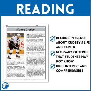 Intermediate French past tense reading Imparfait/Passé Composé Sidney Crosby, image 3