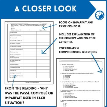 Intermediate French past tense reading Imparfait/Passé Composé Sidney Crosby, image 4