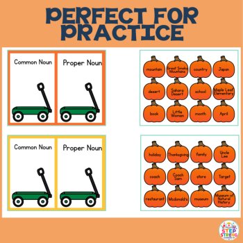 Common and Proper Nouns Centers | Fall Pumpkin Noun Sort| Parts of Speech, image 3