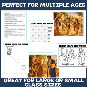 Elisha and the Widow’s Oil Bible Lesson & Activities |Sunday School, Kids Church, image 3