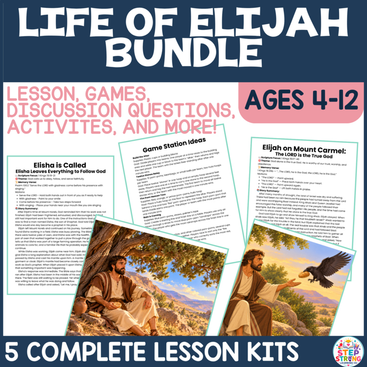 Life of Elijah Lesson and Activities Bundle| Sunday School, Kids Church