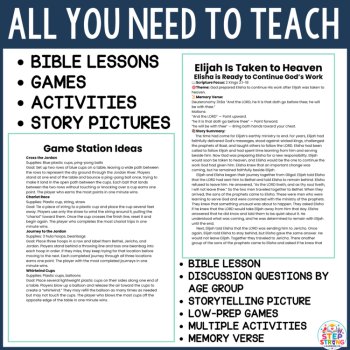 Elijah Is Taken to Heaven Bible Lesson Activities| Sunday School, image 2