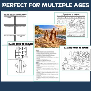 Elijah Is Taken to Heaven Bible Lesson Activities| Sunday School, image 4