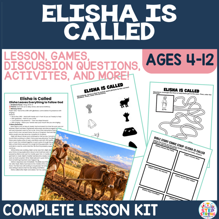 Elisha Is Called Bible Lesson Activities | Elijah and Elisha Sunday School
