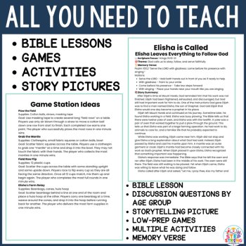Elisha Is Called Bible Lesson Activities | Elijah and Elisha Sunday School, image 2