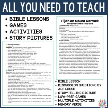 Elijah on Mount Carmel Bible Lesson, Activities, Bible STEM| Sunday School,, image 2