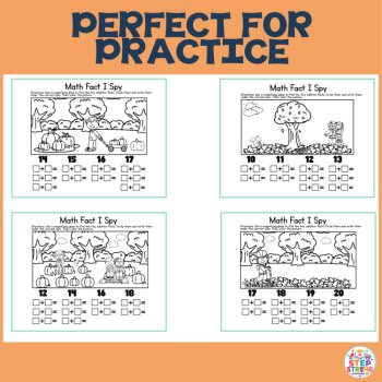 Fall Addition Facts to 20 | Hidden Math Facts I Spy | Fall Math Centers, image 4